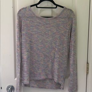 Subdued rainbow knit sweater